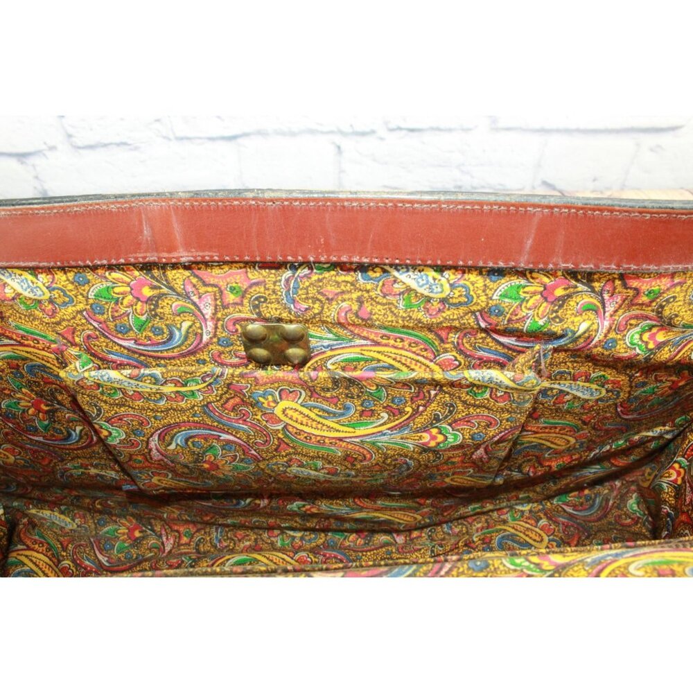 Vintage Patchwork Multi Brown Leather Suede Satch… - image 8